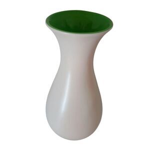 Crate & Barrel Stem Bud Vase White Green Interior Modern Decor 6"